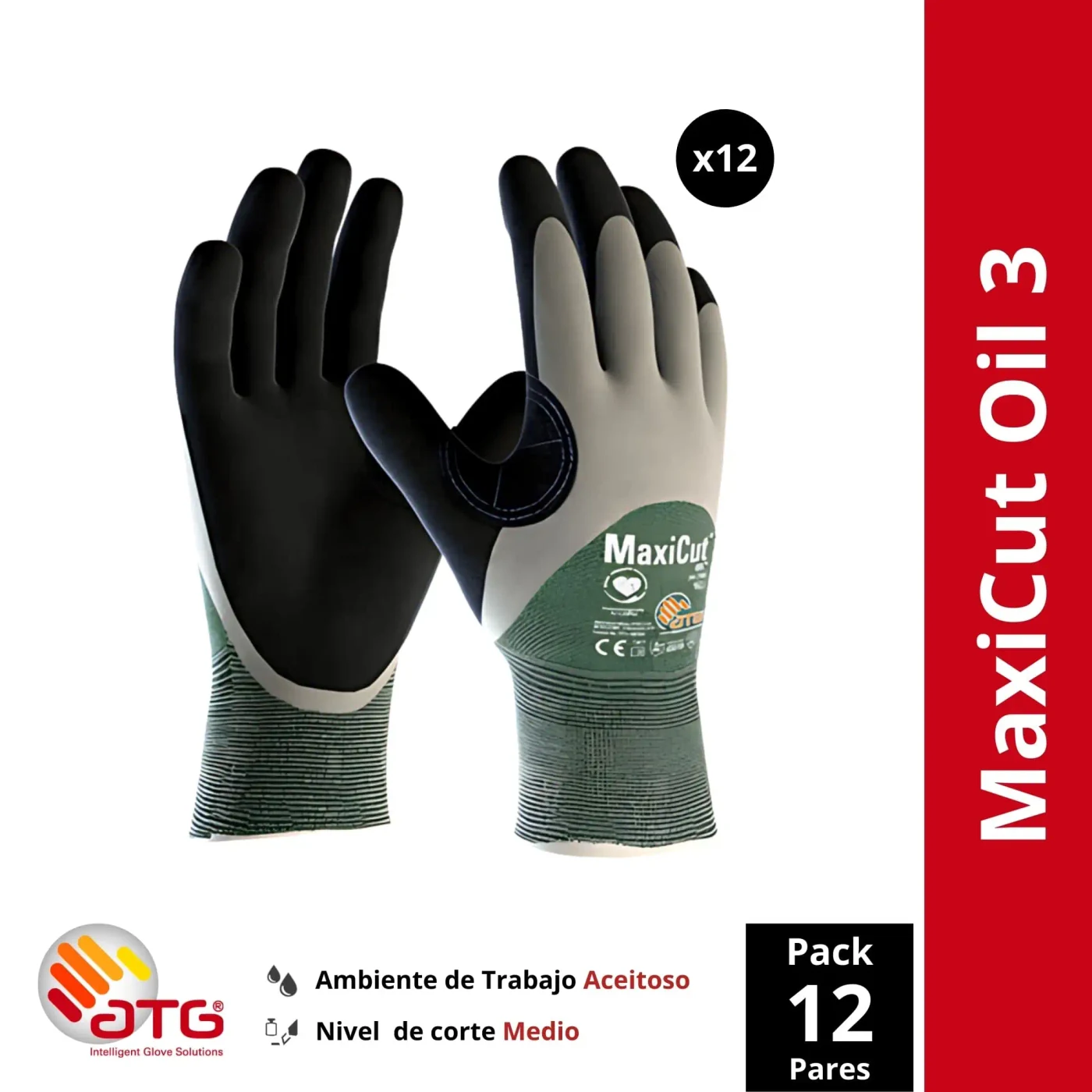 Guante ATG MaxiCut Oil 3 — presentación y cantidades