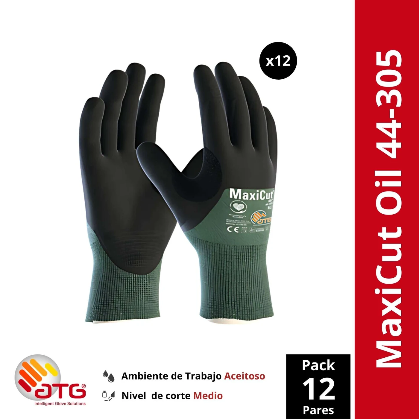 Guante ATG MaxiCut Oil 44-305 — presentación y cantidades