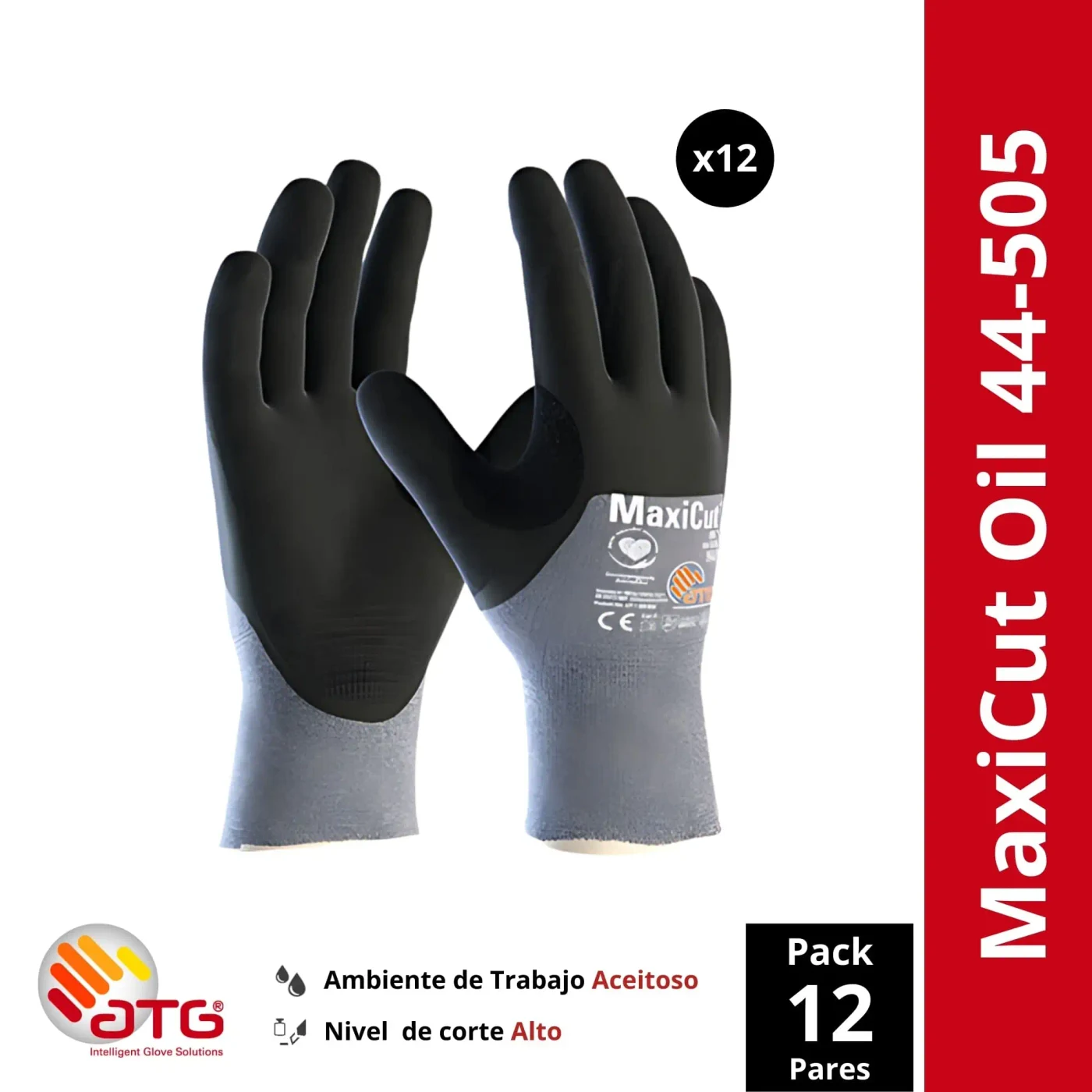 Guante ATG MaxiCut Oil 44-505 — presentación y cantidades