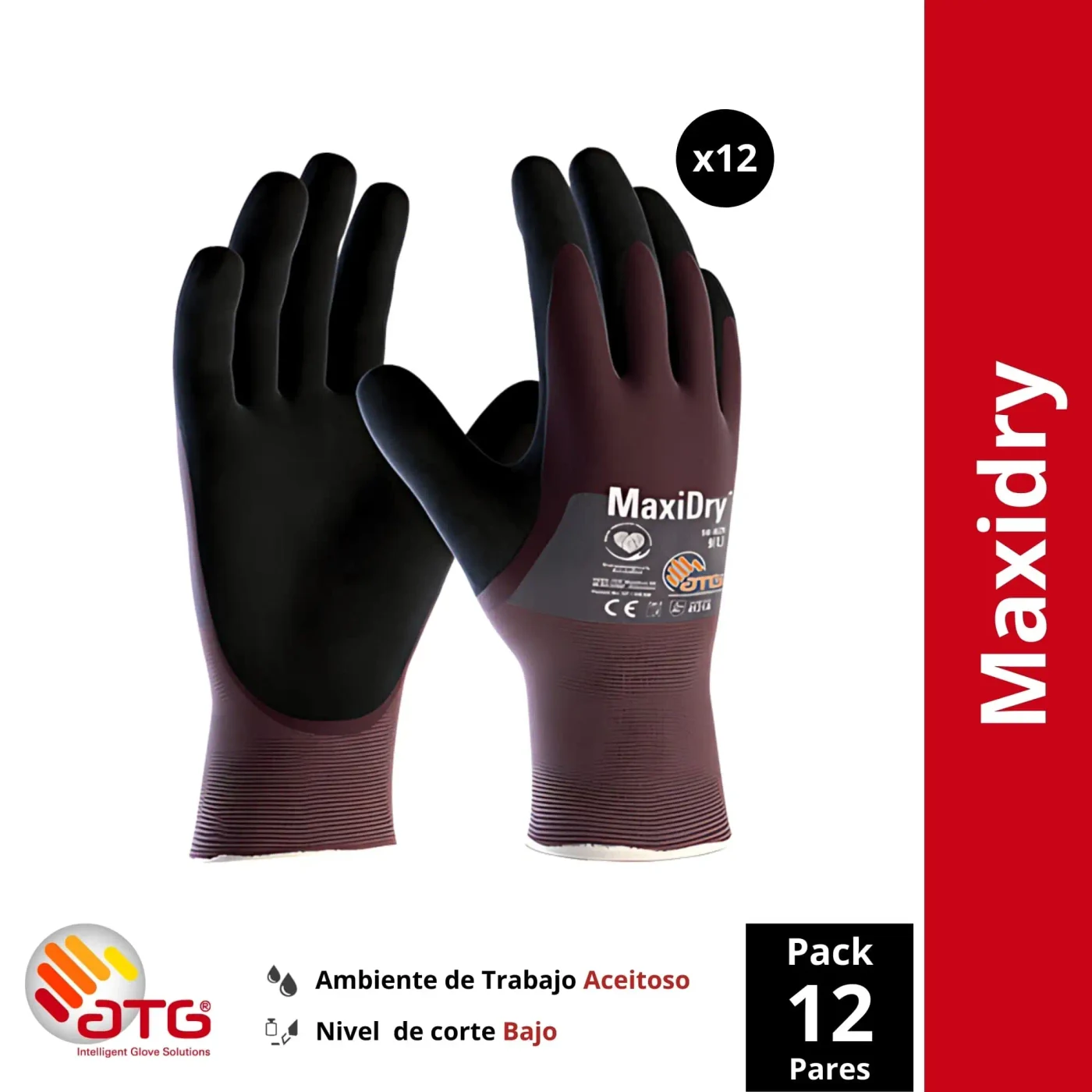Guante ATG Maxidry — presentación y cantidades