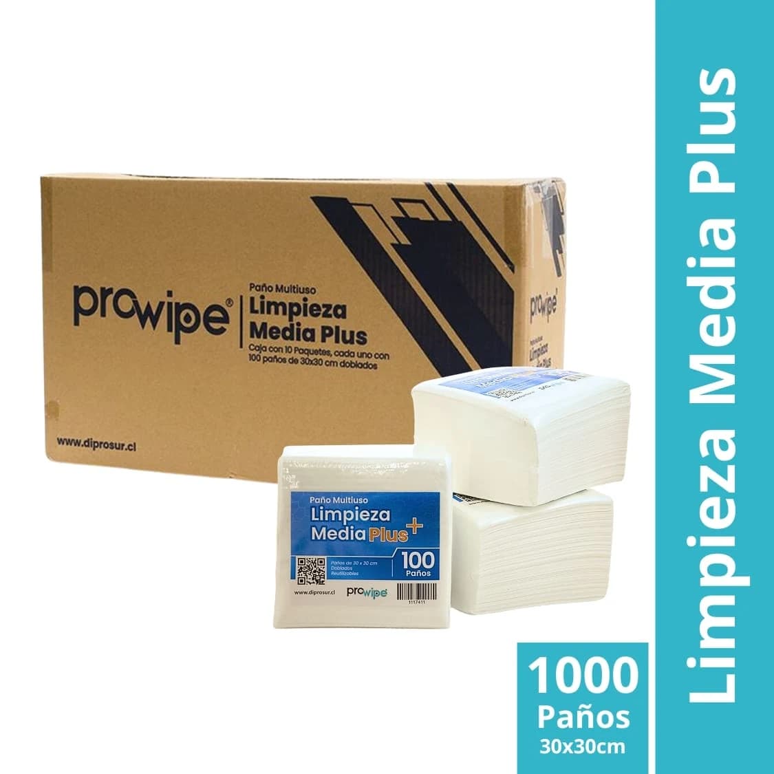 Paño de Limpieza Media Plus Caja 1000 Paños — presentación y cantidades