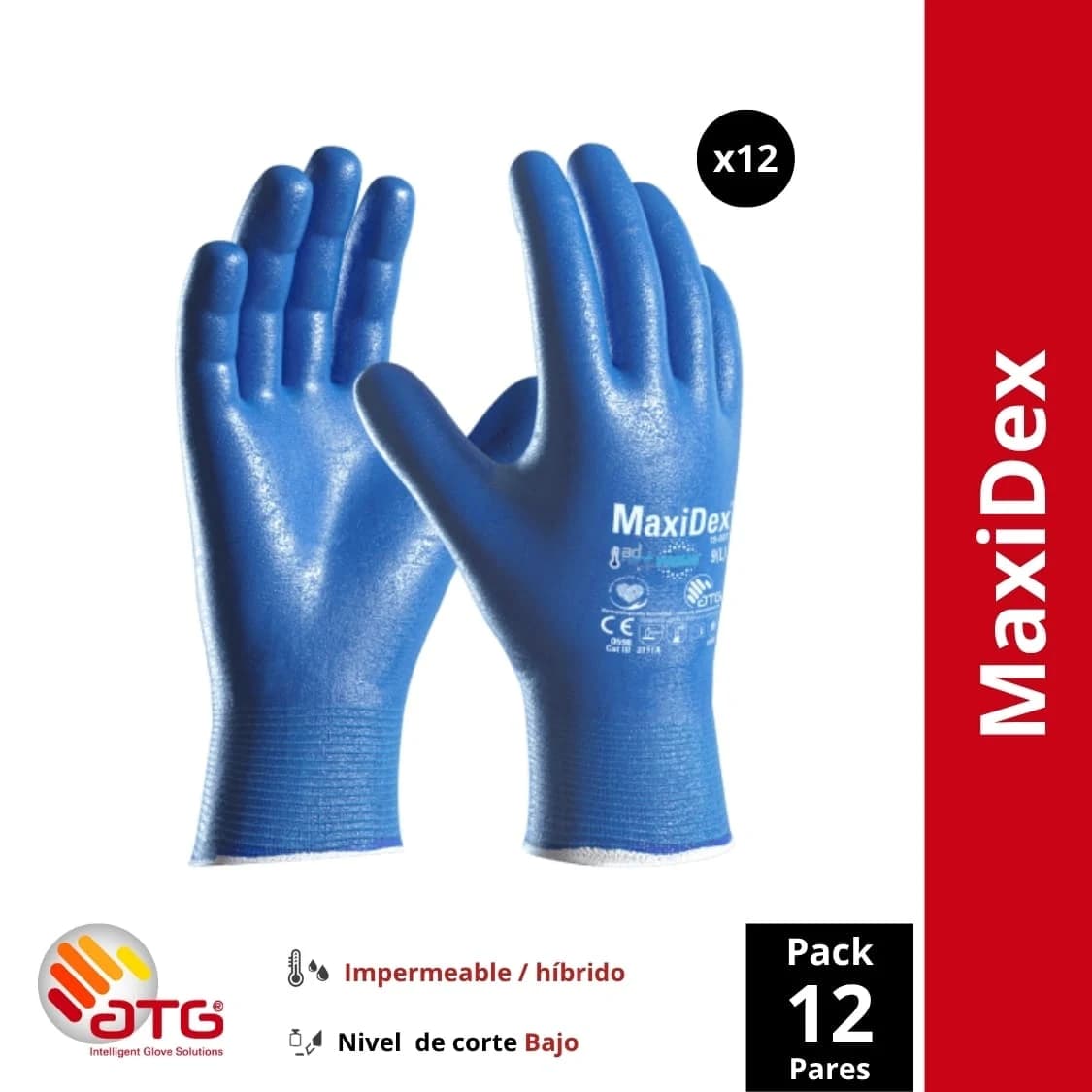 Guante ATG MaxiDex — presentación y cantidades
